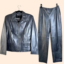 Vericci Vintage Silver Leather Suit Set