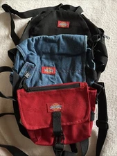 Lot 3 DICKIES Small Duck Canvas Backpack Jeans Material Purse Red Mini Yak Pak