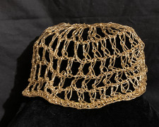 Gold Metallic Fine Stretch Mesh Handmade Crochet Skull Cap Beanie Juliet Hat