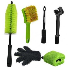 PCS Motorcycle Cleaning Kit - Bendable Wheel Brush, Tire 6 Vibrant Green