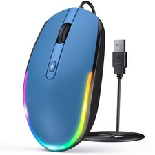 Wired Mouse - USB Computer Mice Wired with RGB Backlit Optical LED Mouse with...
