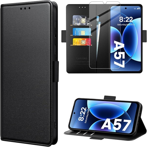 caslord HüLle FüR Samsung Galaxy A57, PU Leder KlapphüLle Mit Rfid-Blockierung-image