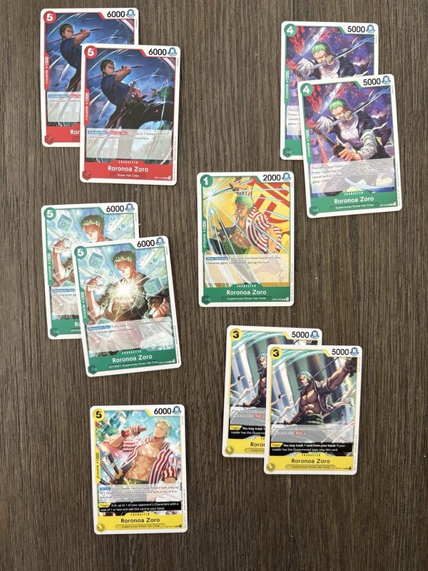 One Piece Roronoa Zoro 10 card lot 🔥