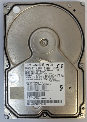 IBM DTTA-351010 HDD , 3.5'' , 10.1 GB, IDE/ATA/ATAPI-4 , tested w/ pics