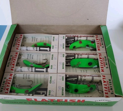 Dealer Store Display Box of 12 Helin Flatfish F7 All GFL Fly Rod Fishing Lures - Picture 8 of 24