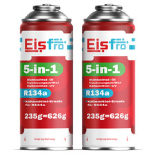 K&auml;ltemittel EISFRO 2x 5-in-1 R134a Klimaanlage Ersatzgas PAKET Dichtmittel &Ouml;l