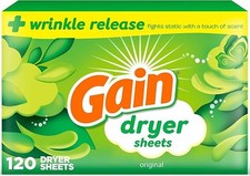 Gain Original Dryer Sheets, 120 Count
