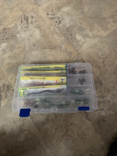 Flambeau Box Full Crème Worms And Frogs Weedless Unused Super Lot Fishing Lures