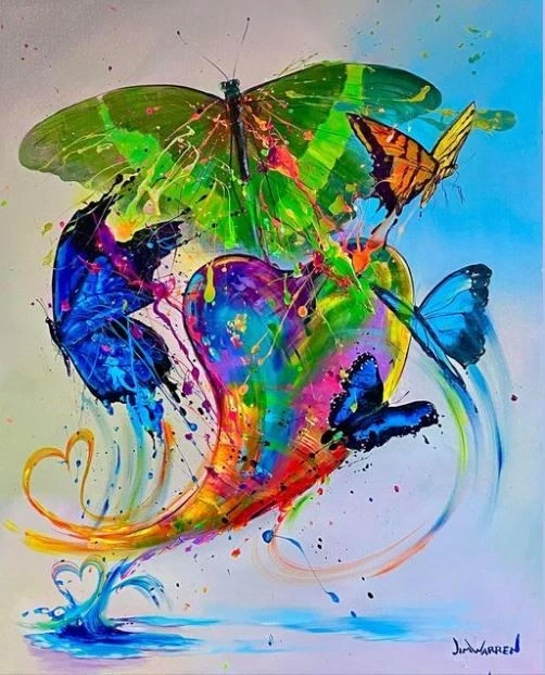 COLEÇÃO DE 5 ESTAMPAS DE AMOR ASSINADAS À MÃO POR JIM WARREN - CORAÇÕES, BALÕES, CRIANÇAS, MAIS - Imagem 3 de 4