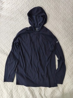 Fabletics Sweatshirt Mens L Navy Blue Lightweight Go To Hoodie Pullover Stretch