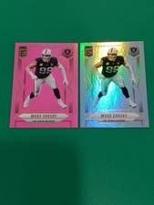 Maxx Crosby 2025 Donruss Elite Pink And Base Card.