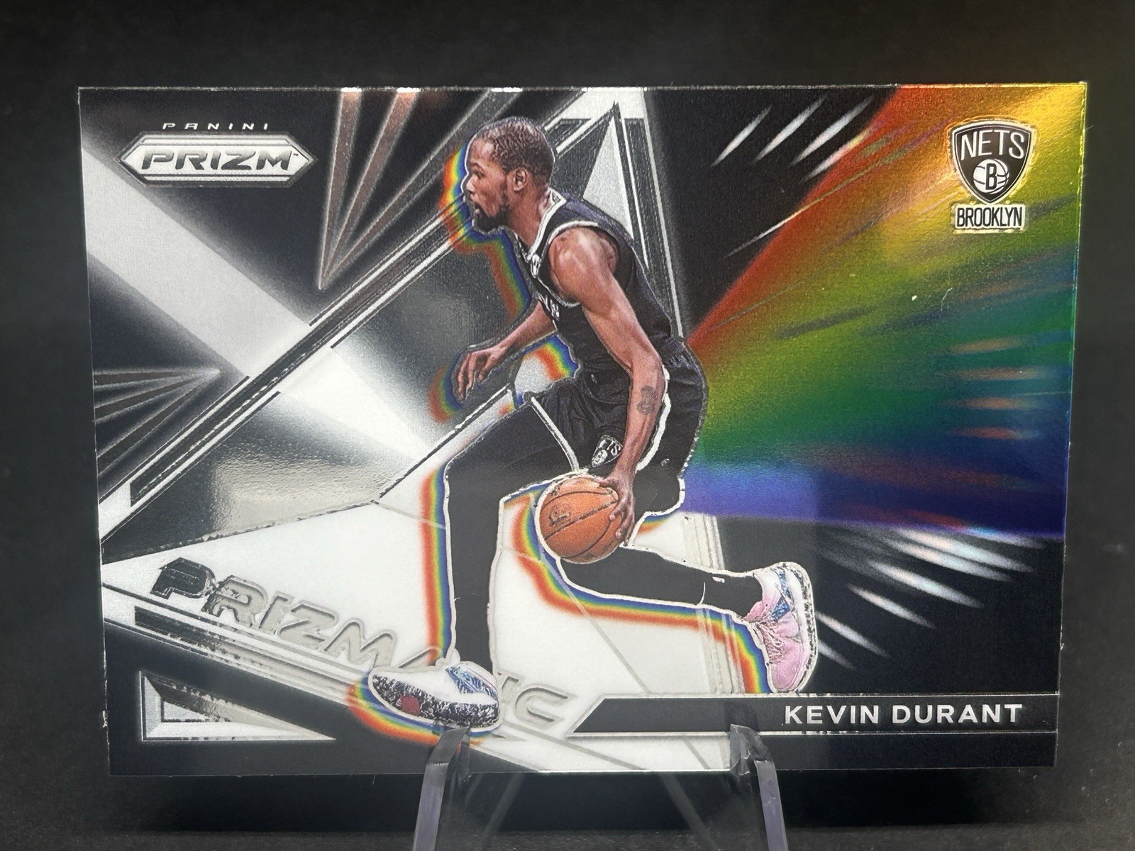 2021-22 Panini Prizm Kevin Durant Prizmatic Base Insert #10 Brooklyn Nets