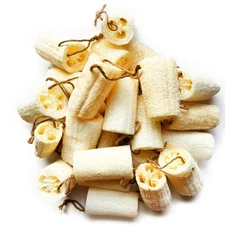 24 Pack Bulk 4" 100% Natural Exfoliating Loofah Bath Sponge Scrubber, Great f...