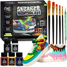 Craft It Up Sneaker Painting Kit Complete Shoe Paint Kit for Sneakers- Paint,