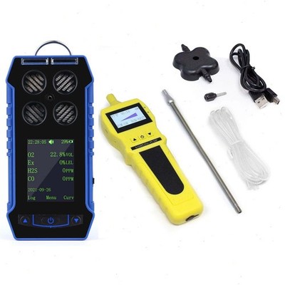 4 Gas Detector with External Pump Graphing Display for H2S CO O2 Ex Gas