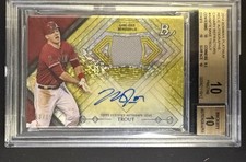 2014 Bowman Platinum Canary Refractor Auto /15 Mike Trout BGS 10/10 Pristine