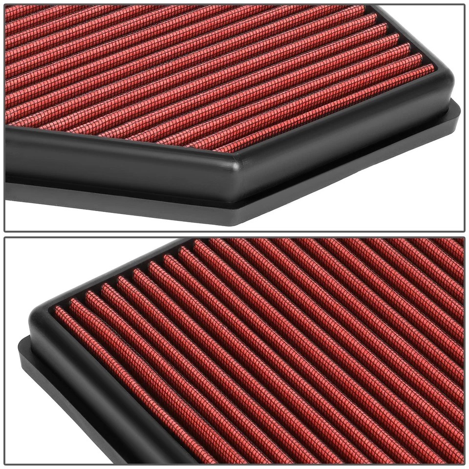 Fit 11-16 Volvo S60 XC60 3.0L Turbo 3.2L Red Washable Drop In Panel Air Filter - Image 3 of 4