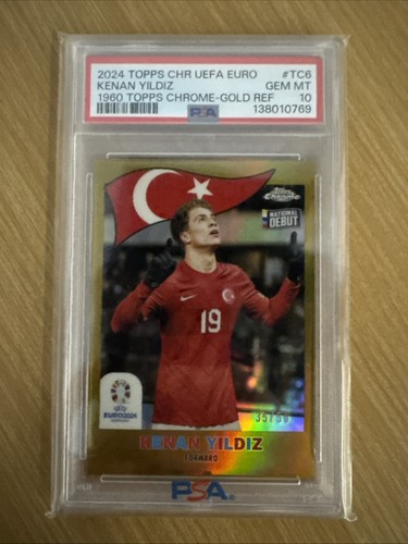 Kenan Yildiz 1960 National Debut 2024 Topps Chrome UEFA Euro GOLD #/50 RC SP🔥