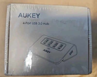Aukey CB-H5 4-Port USB 3.0 Hub Aluminum Compact & Portable NEW