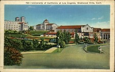University of California Los Angeles Westwood Hills California vtg postcard o895