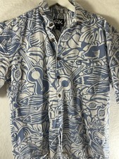 Rix Hawaiian Aloha Shirt, men's Large Floral Cotton Made In Hawaii Free Shipping