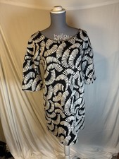 Anthropologie Maeve Windfall Retro White Black Mini Dress S Boho Puff Sleeve