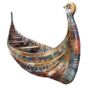 Egyptian Boat Barque Byr Eqypt Ancient Pyramids Self Adhesive Vinyl Sticker