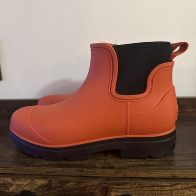 UGG Droplet Women's Size 9 Orange Waterproof Rubber Pull On Casual Ankle Boot