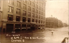 Dayton OH Rike-Kumler Co Flooded 1913 W 2nd St RPPC Real Photo Postcard c1913