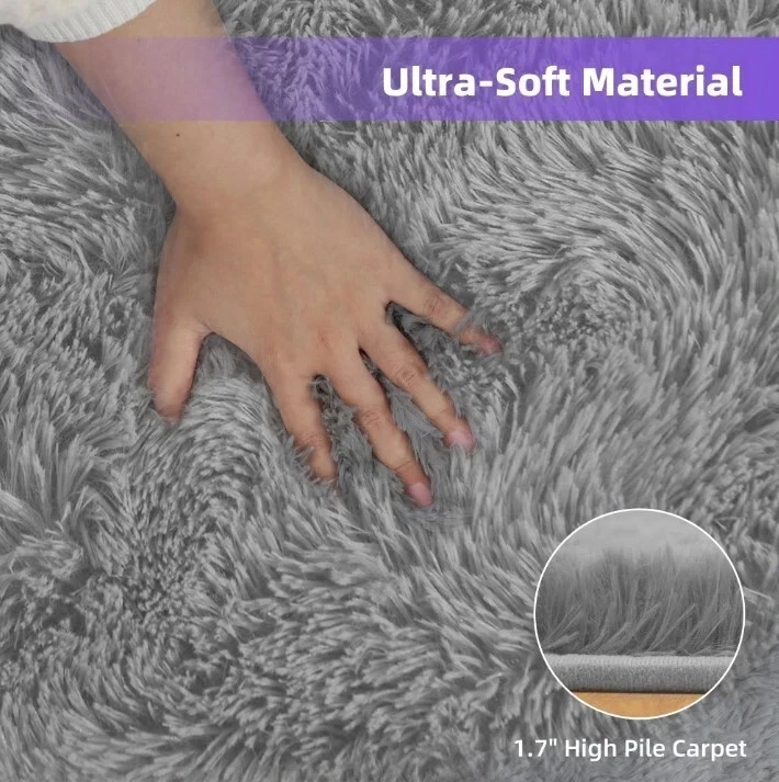 Area Rug, 8' x 10' Soft Fluffy for Living Room Bedroom Kids Room Decor Carpet. - Image 2 of 4