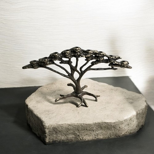 Scott Nelles 09 Signed Bronze Tree of Life Menorah Acacia Hanukkah Rare Judaica