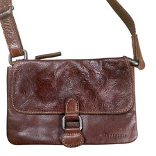 Jack Georges Genuine Leather Brown Tooled Flo...