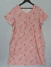 BLAIR Coral Floral Short Sleeve Knee Length Vintage Nightgown with Pockets - XL