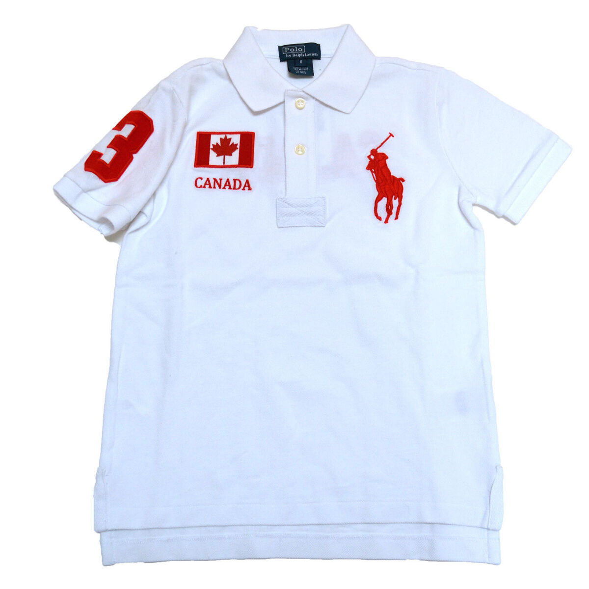 Polo Ralph Lauren Boys Polo Shirt Country Flag Logo Italy Canada Jamaica 5  6