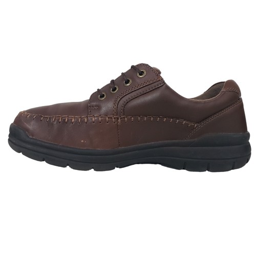 Thom McAn Mens Brogue Shoes Size 8W Brown Leather Lace Up Moc Toe - Picture 6 of 9