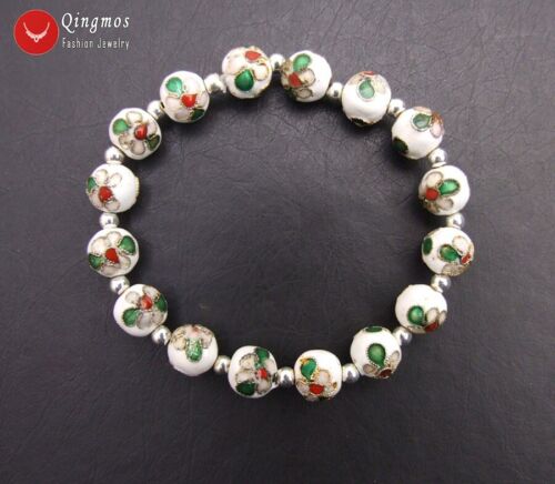 Fashion 10mm Round White Cloisonne Bracelet for Women Jewelry China Feature b124 - Picture 6 of 7