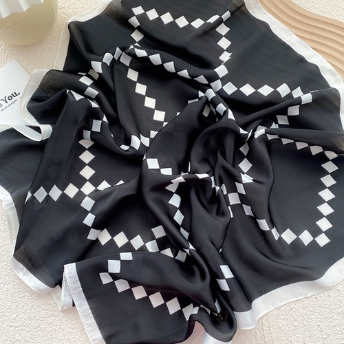 Square Satin Scarf Silk Feel Neckerchief Head Neck Wrist Wraps Print Scarves70cm - Picture 24 of 54