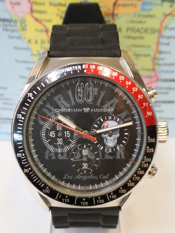CRONÓGRAFO CHRISTIAN AUDIGIER CUARZO ETE-122 LOS ANGELES HOMBRE TRABAJO COMPLETO DE COLECCIÓN. Foto 4 de 4