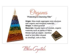 ORGONE Crystal Information Card, Double sided #HC142