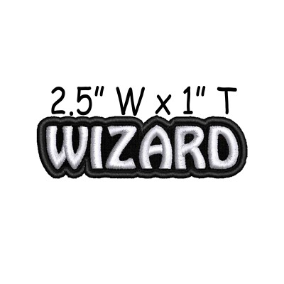 Word! Iron on Patch - Patches Wizard Text Words Embroidery Applique