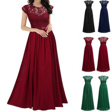 Women's Vintage Lace Chiffon Party Cocktail Ball Gown Wedding Bridesmaid Dresses