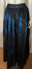 Jan Barboglio Pleated Royal Blue and Black Pleated Maxi Skirt 