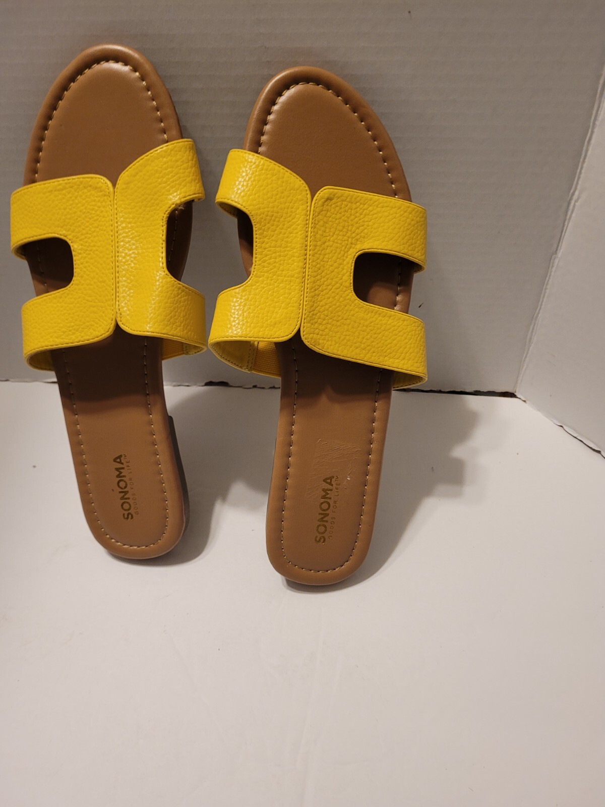 Sonoma Good for Life Womens Faux Leather Slide on Sandals Size XL eBay