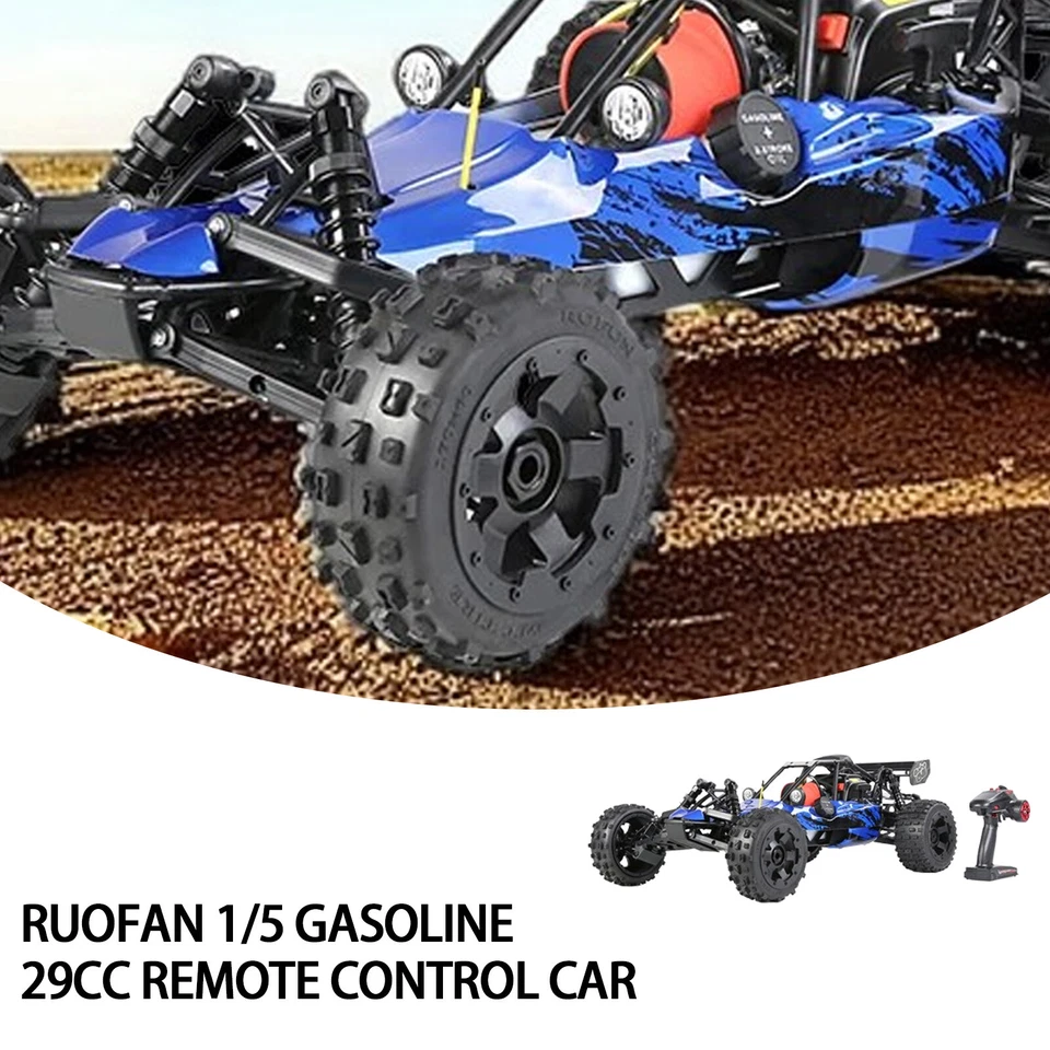 Rovan RC 1/5 Giant Scale Gasoline 29cc Baja Remote Control 5B Buggy Blue New7j9d - Image 2 of 4