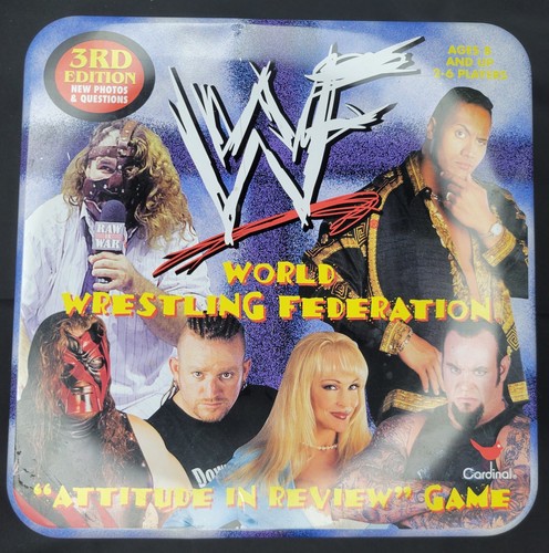 WWE WWF Attitude In Review GAME Trivia 3rd Ed COMPLETE Tin Box 1999 THE ROCK - Picture 13 of 19