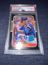 Greg Maddux Signed 1987 Donruss Rookie Card Chicago Cubs HOF PSA/DNA