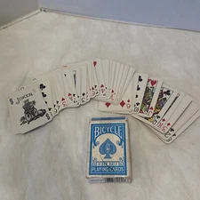 Complete Deck Bicycle Rider Back 404 Miniature Blue Playing Cards.