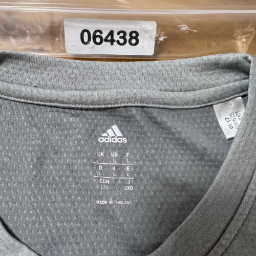 Adidas Climalite Men's Size L Solid Gray Stretch Short Sleeve Crew-Neck T-Shirt - Picture 6 of 7