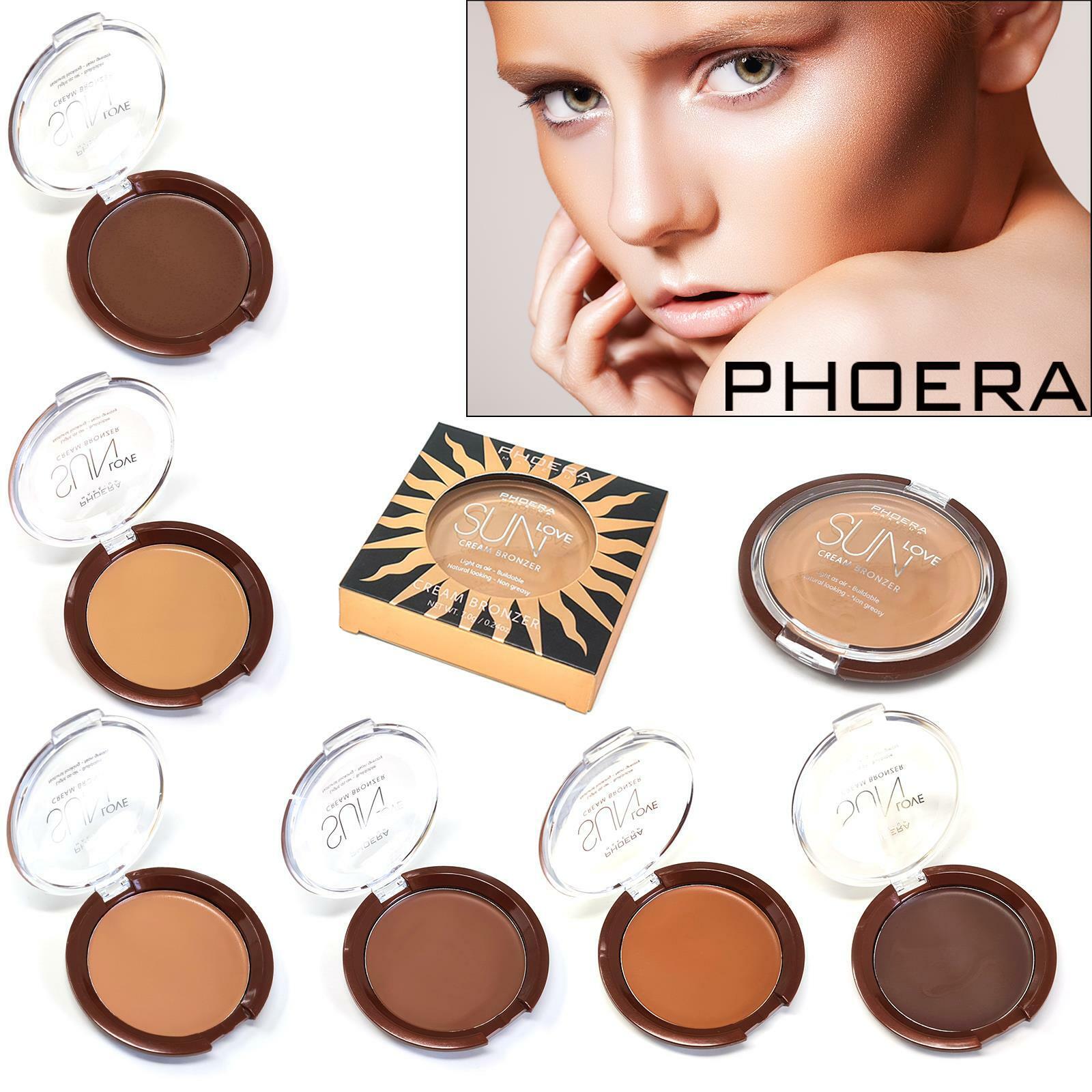 salon Sow gå i stå PHOERA® Natural Cream Shimmer Bronzer Waterproof Pressed Powder 6 Shades UK  | eBay