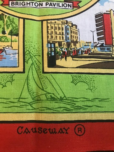 VINTAGE TEETUCH - SUSSEX ENGLAND - 18 x 30 - LEBENDIGE FARBEN SEHR SCHÖN!! - Bild 4 von 6
